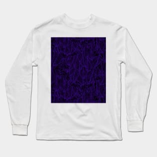 Purple Black Feather Angel Wings Print Long Sleeve T-Shirt